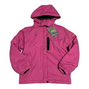 GEMYSE Jacket Girl's Large Pink Waterproof Ski Snow Hooded Fleece Lined Winter